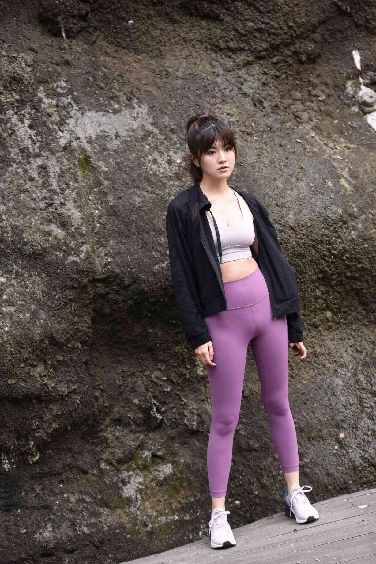 香芋色瑜伽裤高马尾女孩【111P】04039插图2