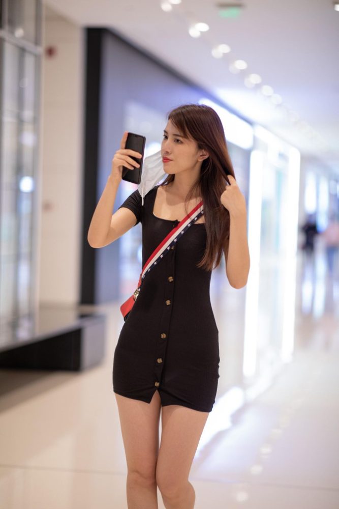 逛商场的黑色包臀裙美丽女孩【385P】00050-雅酷图