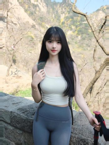 爱爬山的瑜伽裤MM，太甜美了！~插图8