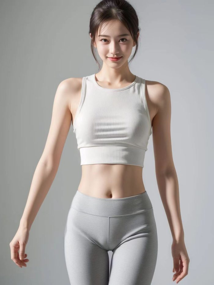 AI瑜伽裤清纯妹子系列图-雅酷图