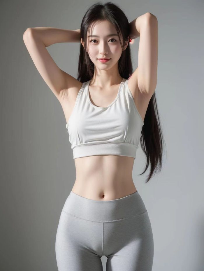 AI瑜伽裤清纯妹子系列图-雅酷图